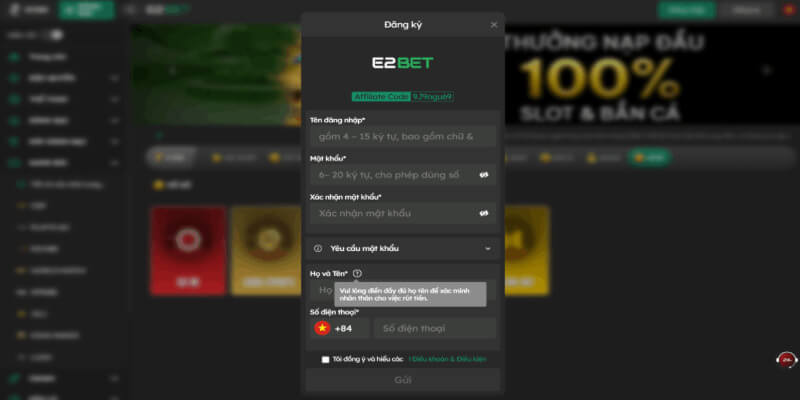 Những thông tin mà người chơi cần cung cấp